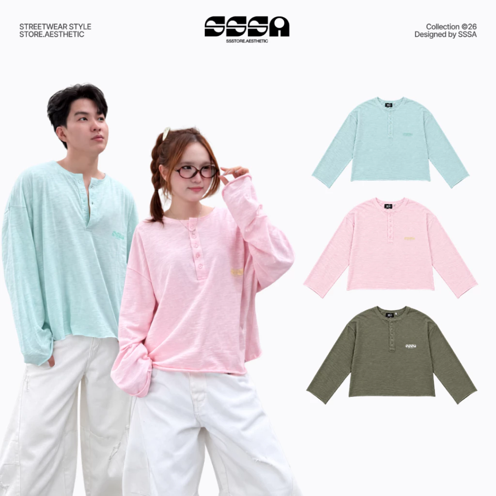 Áo Thun Tay Dài Cotton Xước Premium Đã Xử Lý Co Rút Form Unisex Nam Nữ SSSTORE.Aesthetic - Tee 11