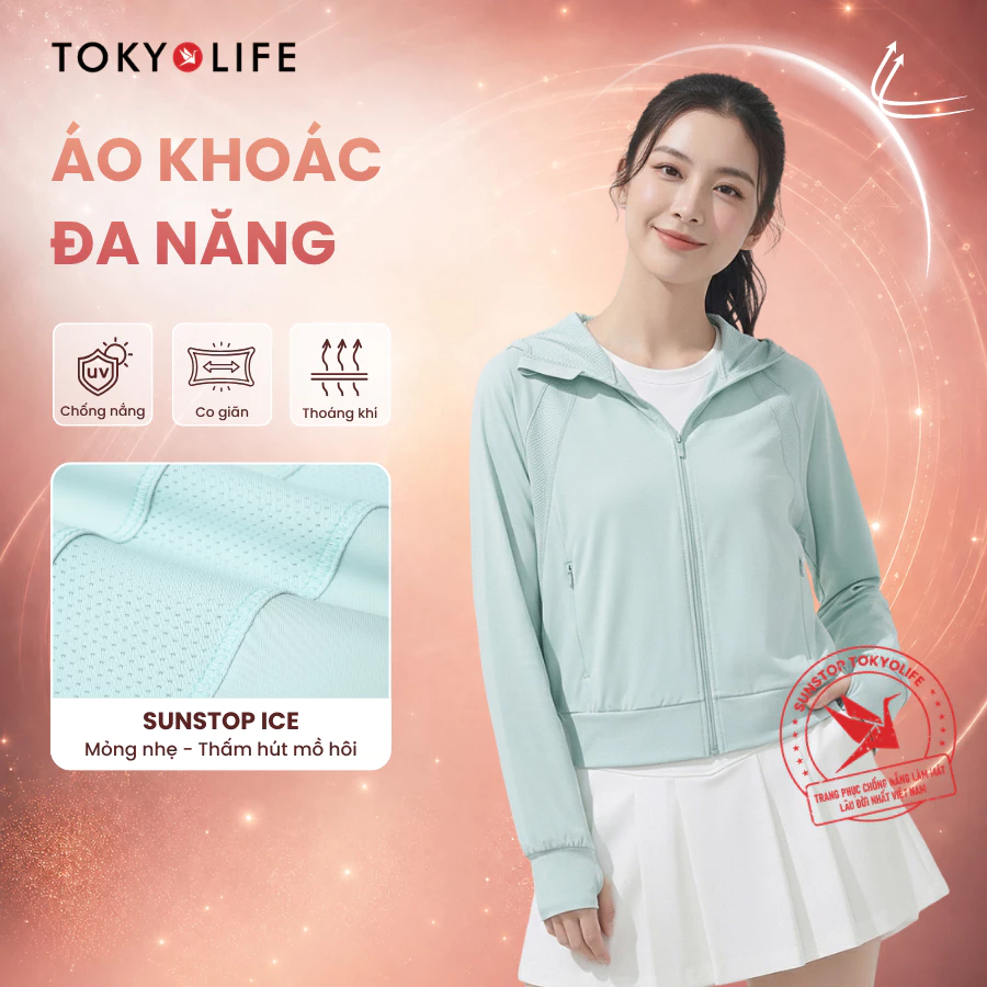 Áo khoác chống nắng TOKYOLIFE SunStop Ice kiểu dáng thời trang, bảo vệ da toàn diện 40003392