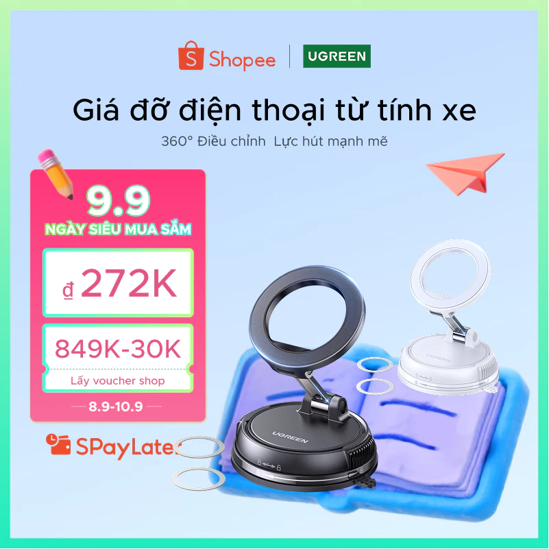 UGREEN Giá Đỡ Điện Thoại Từ Tính Có Thể Gập Lại Và Xoay Chắc Chắn Cho iP13 14 15 16 Pro Max