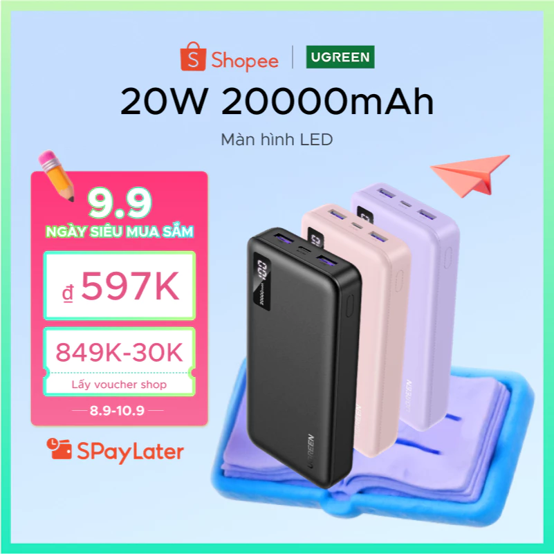 【Pin Sạc Dự Phòng Có Thể Đặt Hàng】Sạc dự phòng  UGREEN 20000mAh/10000mAh PD20W Sạc nhanh cho điện thoại Android|Bảo hành
