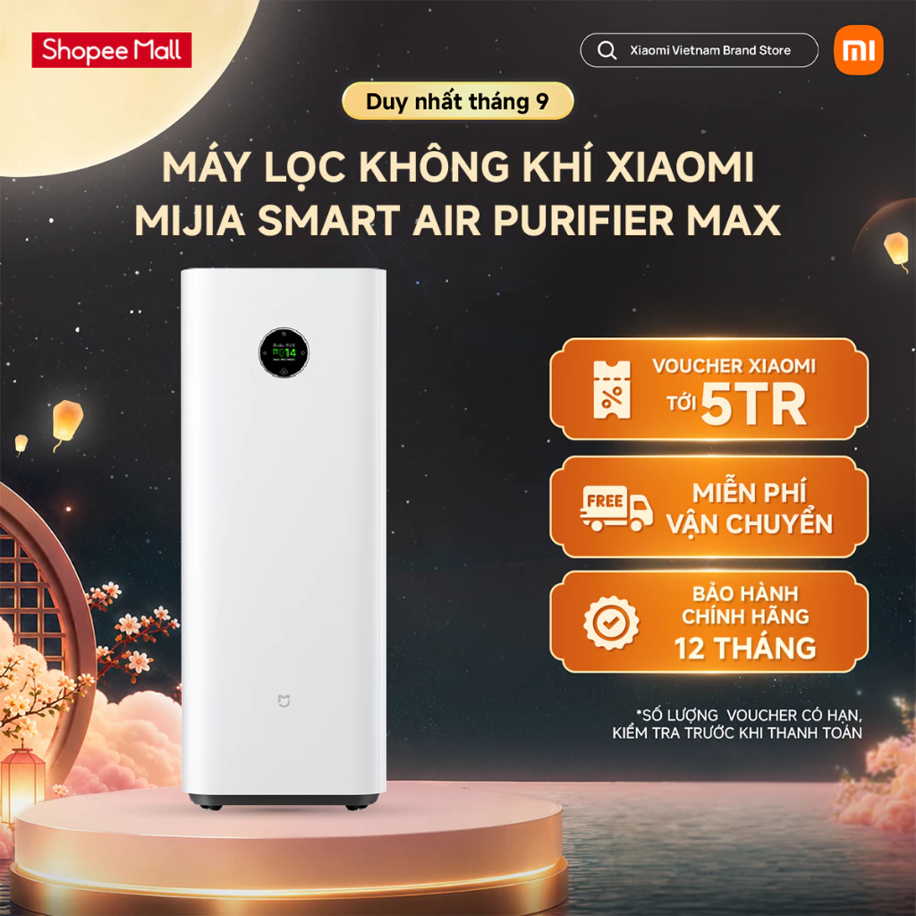 Máy lọc không khí Xiaomi Mijia Smart Air Purifier Max – Bản Quốc Tế - CADR 1006,5 m³/h - Diện tích lọc 63-108 m²