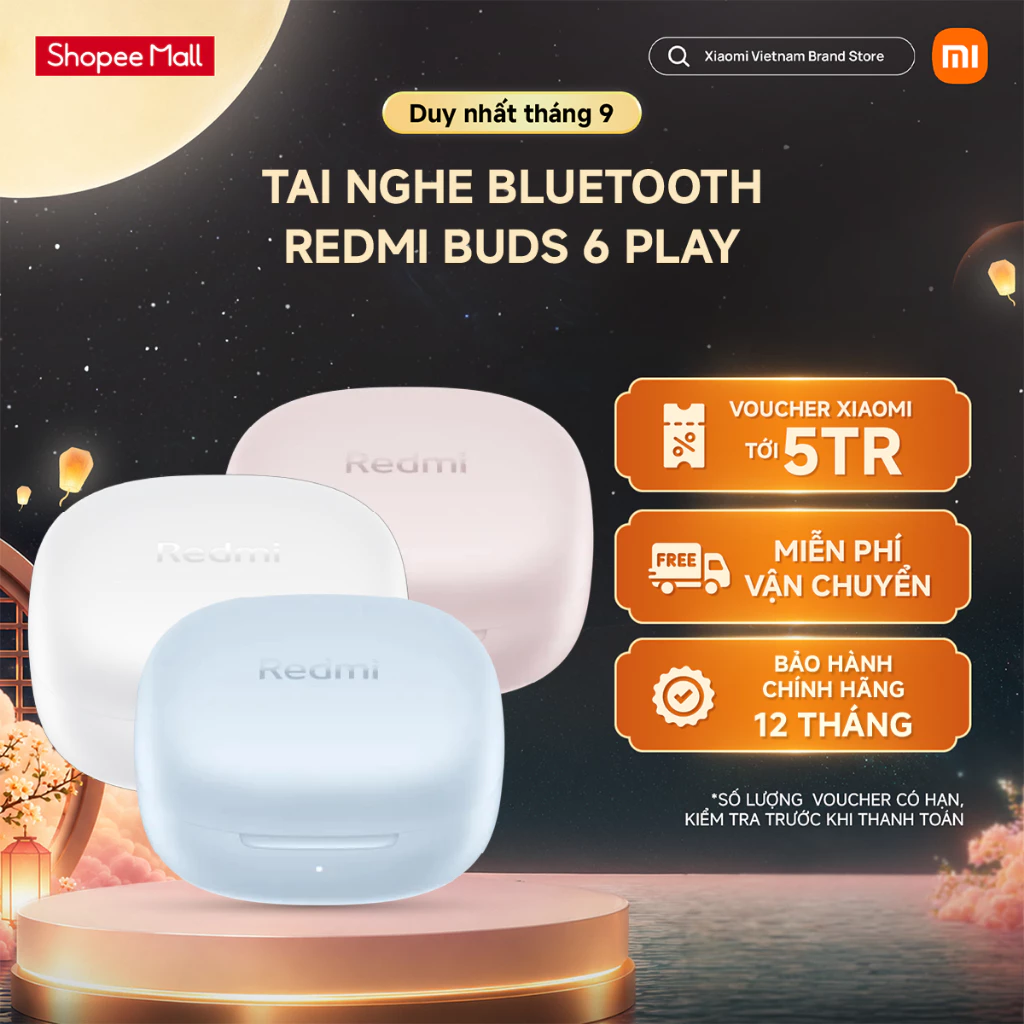 Tai Nghe Bluetooth Redmi Buds 6 PLay Hồng BHR8775GL/ Trắng BHR8773GL/ Xanh BHR9283GL