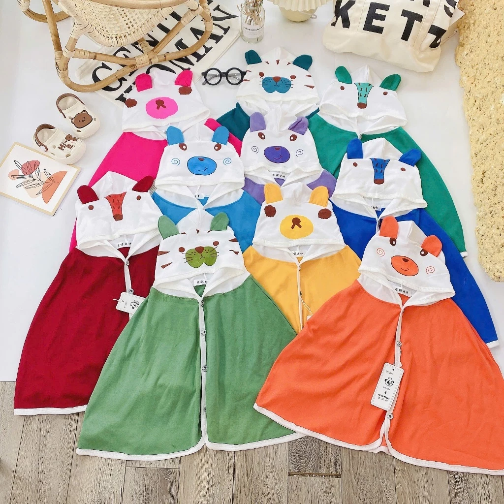 Áo choàng đi nắng, áo choàng che giớ cho bé trai bé gái 6-18kg