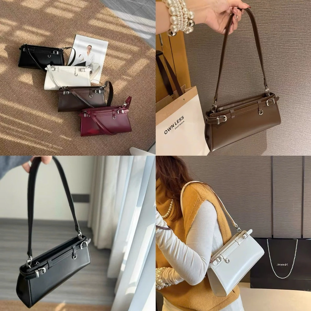 Túi nữ Túi đeo vai dáng ngang chất da trơn siêu đẹp phong cách vintage hot trend K0718#
