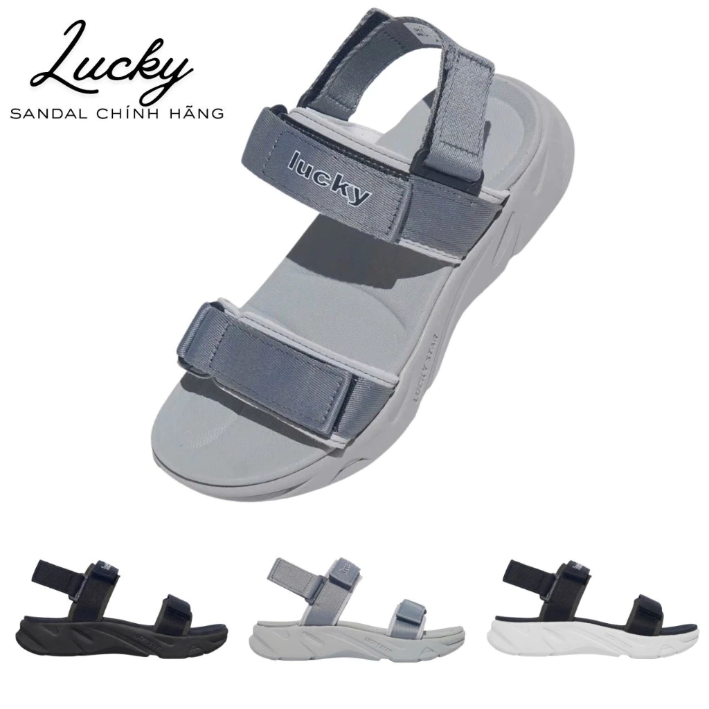 [CHÍNH HÃNG] Giày Sandal Nam Nữ Hai Quai LUCKY K3  –  Đế PHYLON Mềm Mại Đàn Hồi, Chống Trơn, Đi Học Đi Chơi - Đế 4cm