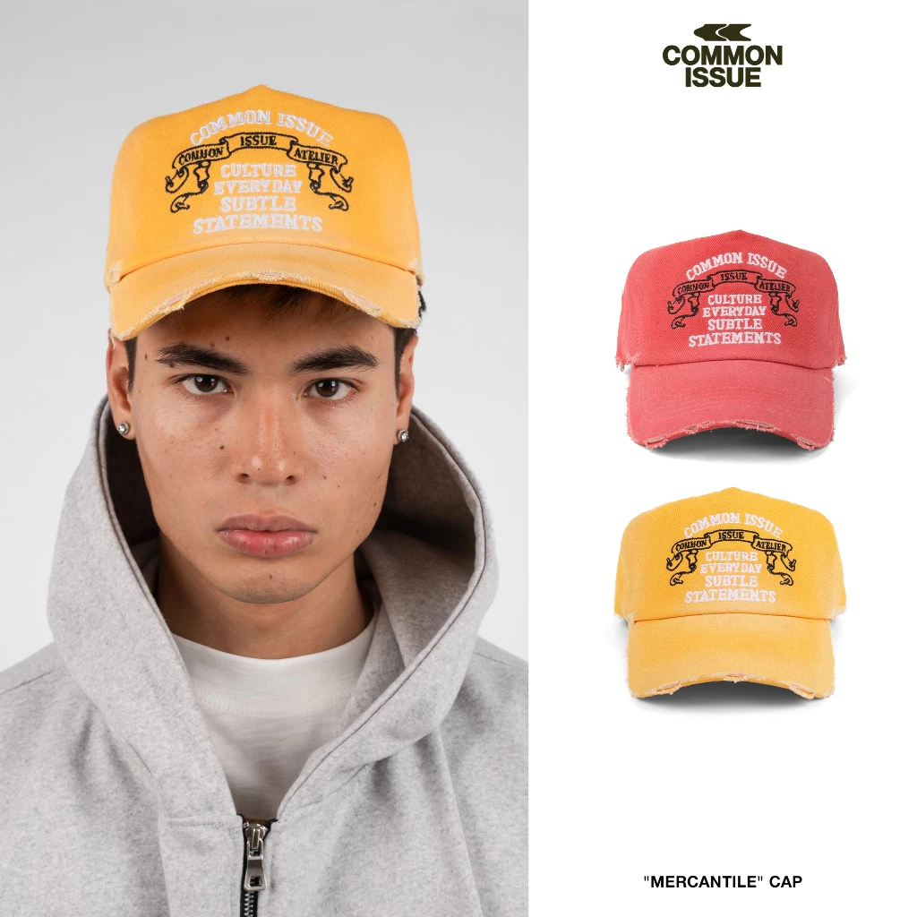 [DEAL MỞ BÁN] Nón lưỡi trai "MERCANTILE" Form Trucker Chất Kaki Dày Vintage Mài Rách Đứng Form | Common Issue