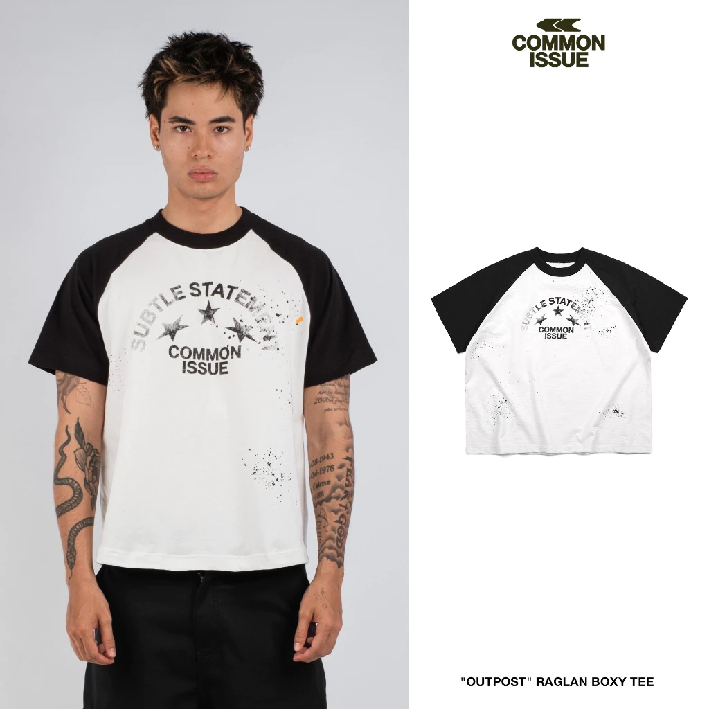 [DEAL MỞ BÁN] Áo Thun Raglan Form Boxy "OUTPOST” Chất Vải Cotton Premium 2 Chiều Unisex Nam Nữ | Common Issue