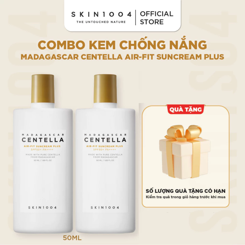 [Hannah] Combo 2 Kem Chống Nắng Skin1004 Madagascar Centella Air-Fit Suncream Plus 50ml