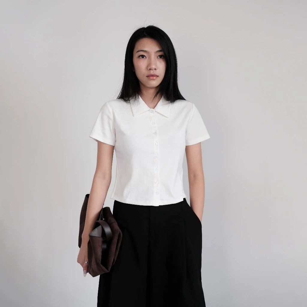 Áo Mini Polo Nữ, Áo Thun Trơn Nữ Form Ôm Có Cổ Chất Liệu Cotton Cao Cấp - THE J STUDIO