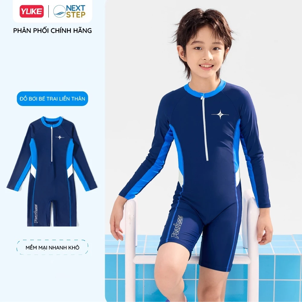Đồ bơi bé trai YUKE liền thân tay dài chống nắng chất vải mềm mại thoải mái co giãn 4 chiều
