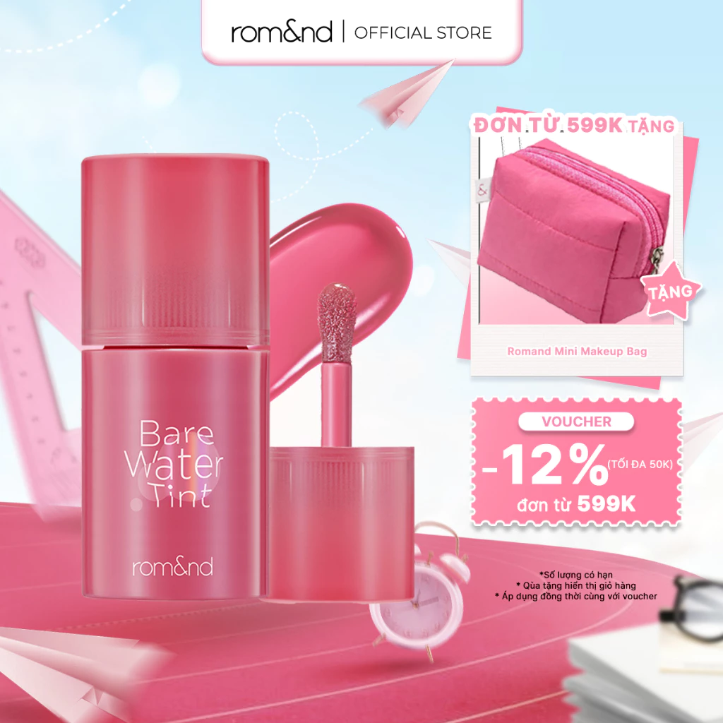 [Romand] Son nước lì tự nhiên Romand Bare Water Tint