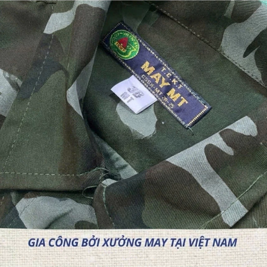 Bộ quần áo bảo hộ lao động Nam Nữ họa tiết màu nâu & xanh chất liệu kaki mềm mại thoáng mát phù hợp với mọi công việc