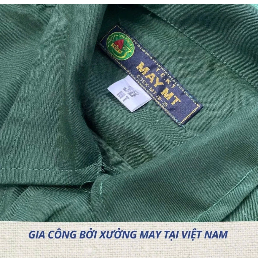 Bộ quần áo bảo hộ lao động Nam Nữ màu xanh và đồng phục học sinh chất liệu kaki mềm mại thoáng mát , bền phù hợp ALL