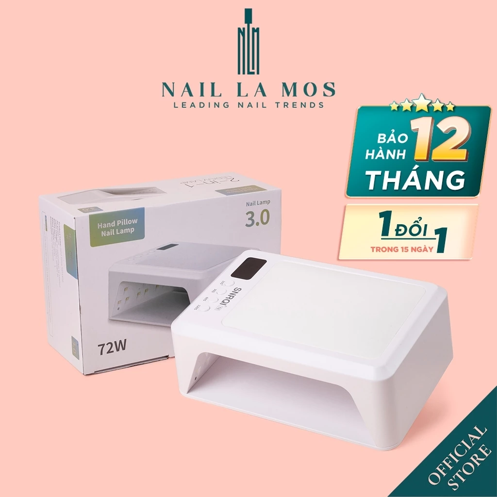 Máy hơ gel SNRQI T8 chính hãng 72W 60 bóng LED/UV - Máy hơ móng làm nail khoang rộng, có đệm kê tay (Bảo hành 12 tháng)