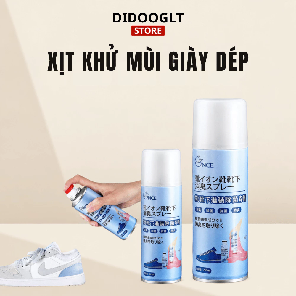 Chai Xịt Khử Mùi Giày Dép NaNo Bạc, Bình Xịt Công Nghệ Bạc AG+Ngăn Mồ Hôi, Chống Hôi Chân Diệt Vi Khuẩn, Nấm Mốc Cao Cấp
