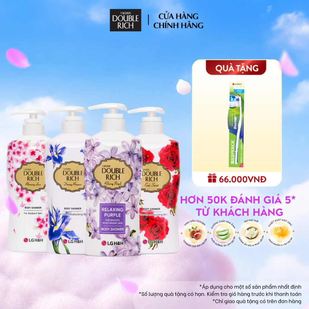 Sữa tắm Double Rich Hương Hoa Chiết Xuất Thiên Nhiên Dưỡng Ẩm, Làn Da Mịn Màng 800g [2]