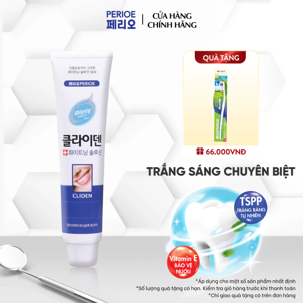 [CHÍNH HÃNG ĐỘC QUYỀN] Kem đánh răng Perioe Trắng răng chuyên biệt 120g
