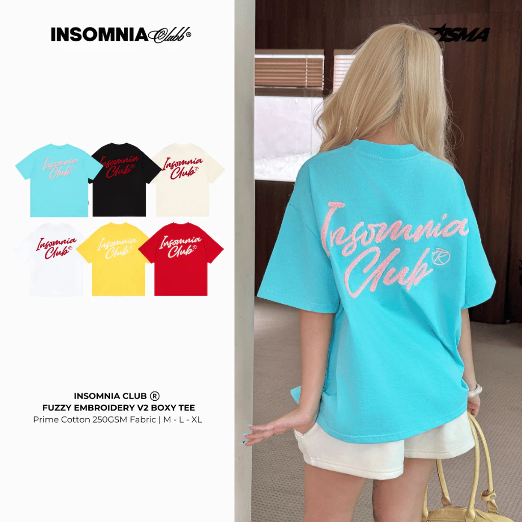 Áo Thun Boxy 280GSM Thêu Xù Ver 2 INSOMNIA Unisex Local Brand - TS029