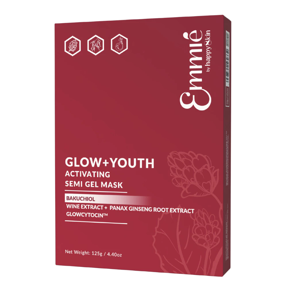 [QUÀ TẶNG] Mặt nạ dưỡng da Emmie by Happy Skin Bakuchiol Vang Đỏ Hỗ Trợ Trẻ Hóa Da Căng Bóng Mờ Nhăn Hộp 5 Miếng 25gx5