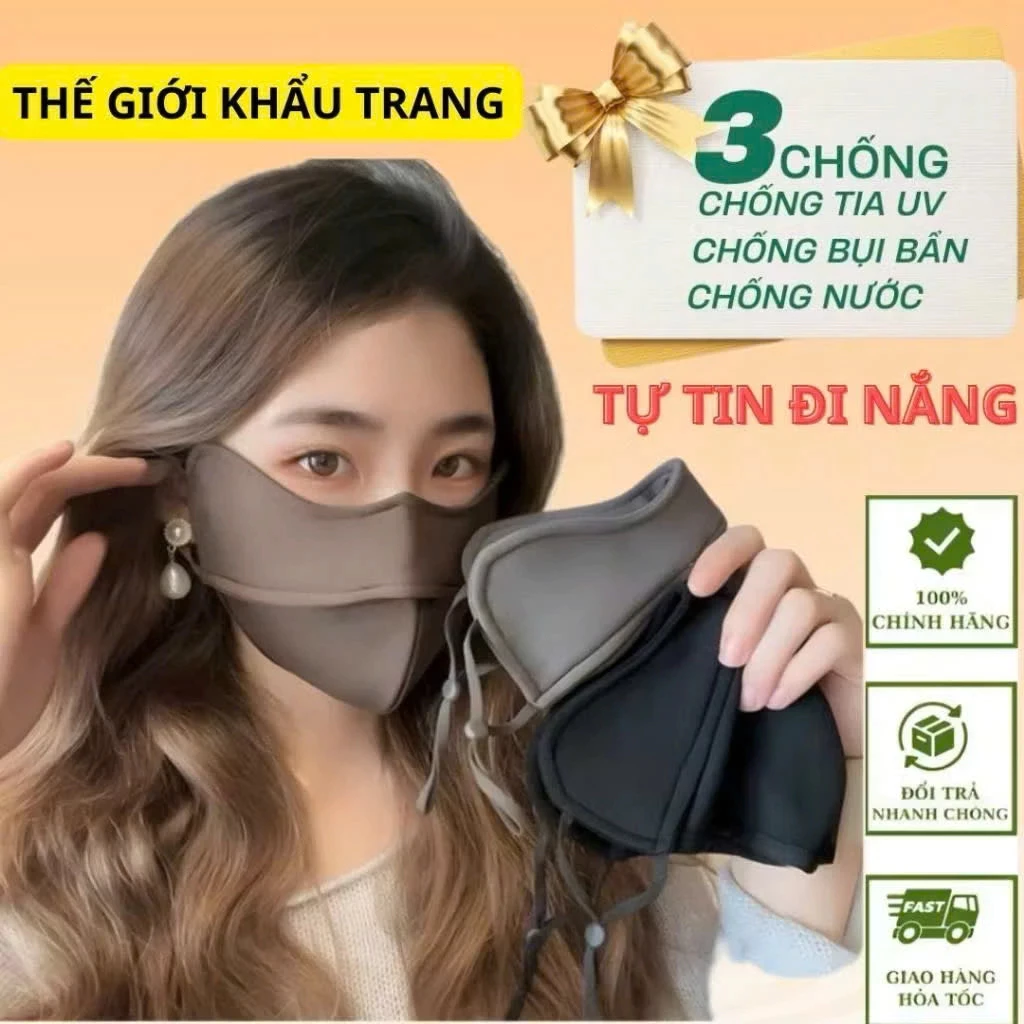 MiraLife Set 2  Khẩu trang chống tia UV- Proof Mask chất vải lụa mềm mịn thoáng mát chống nắng hiệu quả