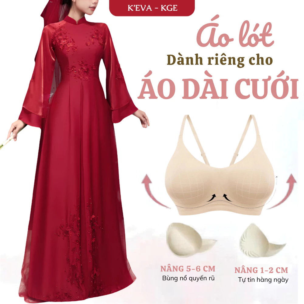 Áo Lót Mặc Áo Dài Su Đúc Không Gọng Có Mút Đệm 5cm Nâng Ngực Tạo Khe Tặng Kèm 1 Mút Mỏng A27
