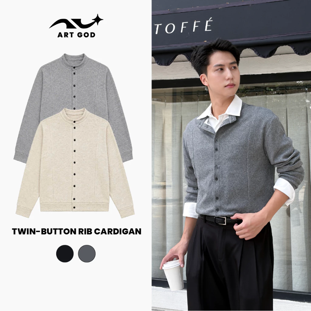 Áo Cardigan Len Tăm Thỏ Thiết Kế Cúc Đôi Cao Cấp Form Regular Fit Tôn Dáng Unisex ARTGOD HMK16