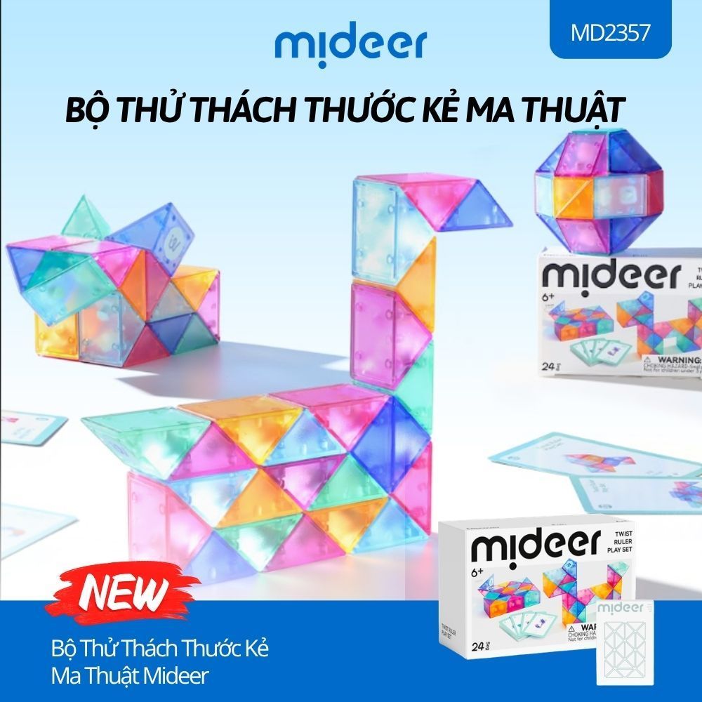 Rubik Rắn Biến Hình 3D Mideer Magic Ruler Đồ Chơi Trí Tuệ Thước Kẻ Biến Hình…