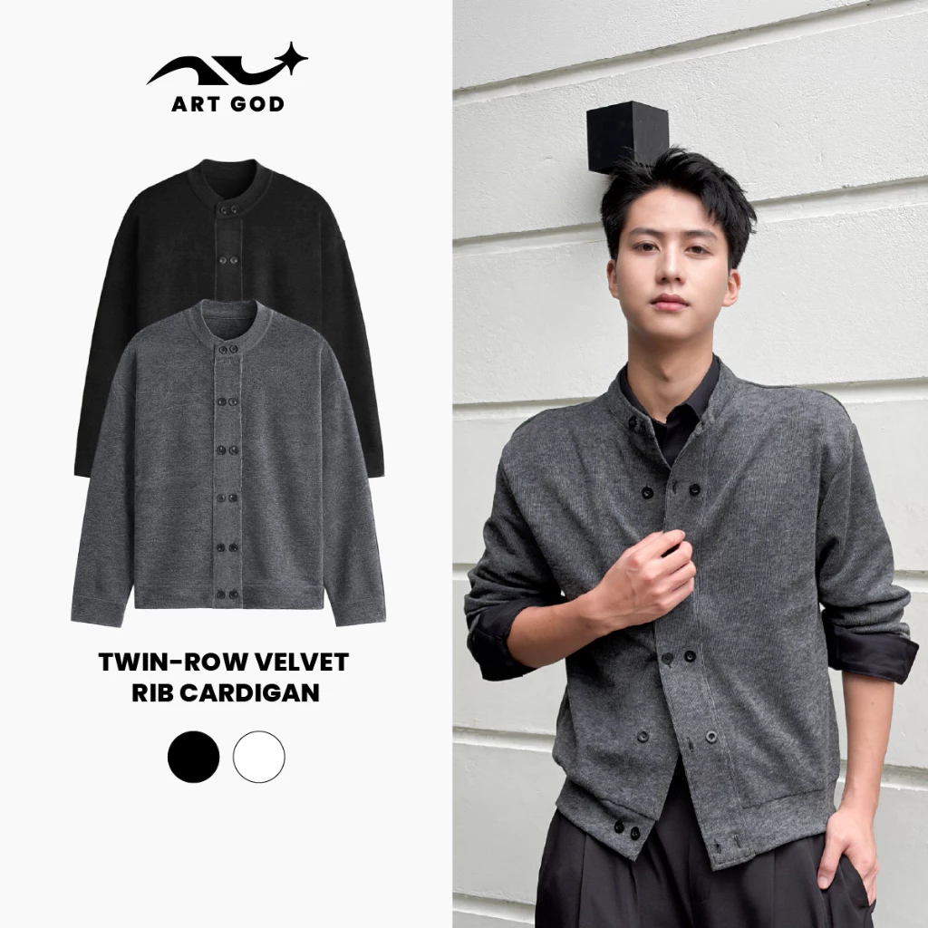 Áo Cardigan Nam Nữ Cài Cúc Đôi Vải Len Tăm Thỏ Cao Cấp Form Regular Fit Tôn Dáng ARTGOD AGK001