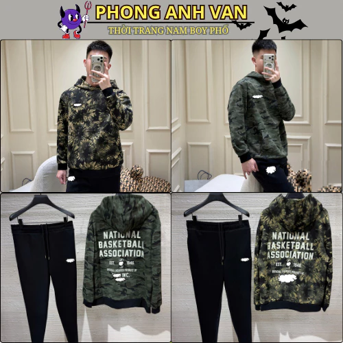 Bộ Quần Ao Nỉ Nam Nữ In Hoa Văn LOANG Cực Đẹp - Bộ Quân Aó Nỉ Nam Nữ  Mẫu Mới Cao Cấp