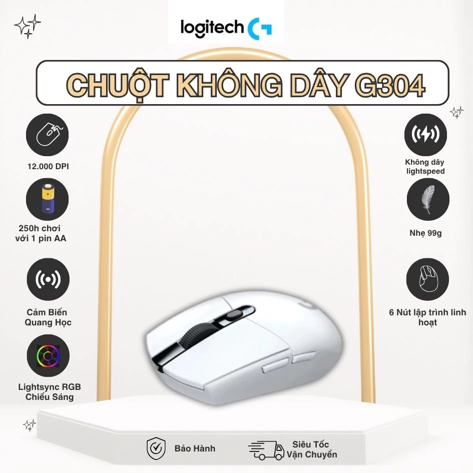 Chuột Logitech G304 Wireless Gaming Mouse Kèm USB Receiver Thiết Kế Tối Giản Gọn Nhẹ Dùng Chơi Game Làm Việc