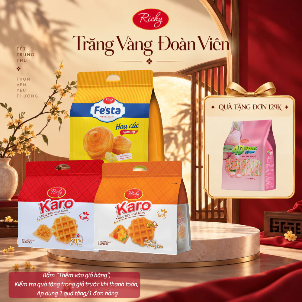 [HỎA TỐC HN] [Quà Tặng Đơn 129k] Combo 3 Túi Karo Sợi Gà, Karo Hoàng Kim Phô Mai & Bánh Mì Hoa cúc Fe'sta Ngàn Lớp