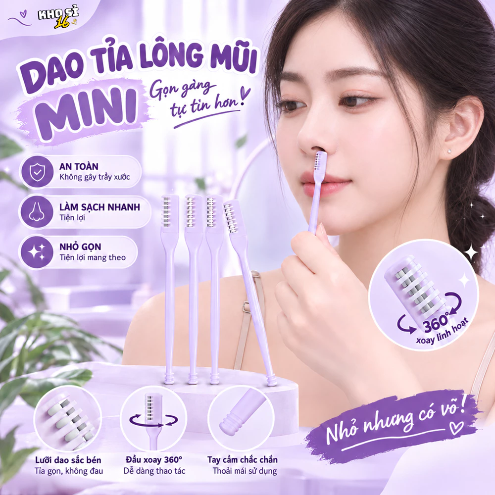 Dụng Cụ Tỉa Gọn Lông Mũi Mini Cầm Tay Có Lược Chắn, Thiết Kế Tiện Lợi Nhỏ Gọn Phù Hợp Nam Và Nữ_khosi16-JMDC002UT