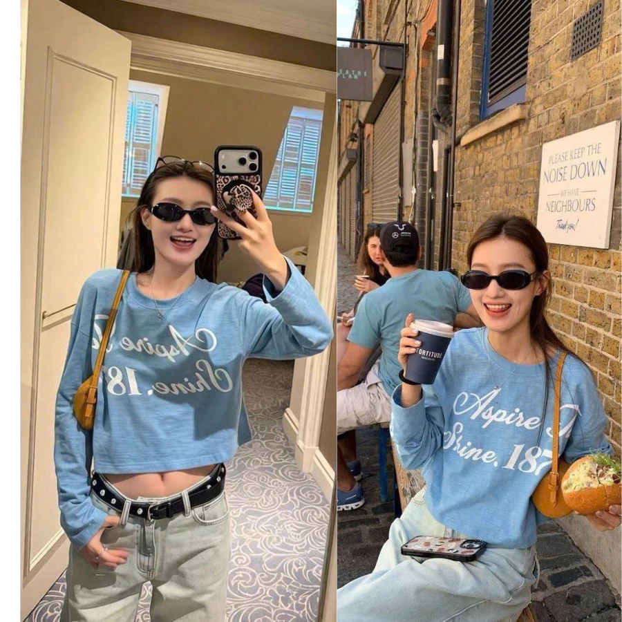 [SUMMER DEAL] Áo Sweater Cổ Tròn Chữ Aspire Shine 187 Phong Cách Basic - Aspire 187