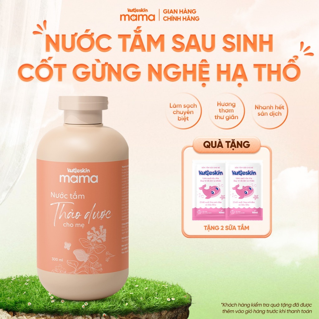 Nước Tắm Thảo Dược Cho Mẹ Bầu Và Sau Sinh Kutieskin Mama Tiện Lợi Cốt Gừng…