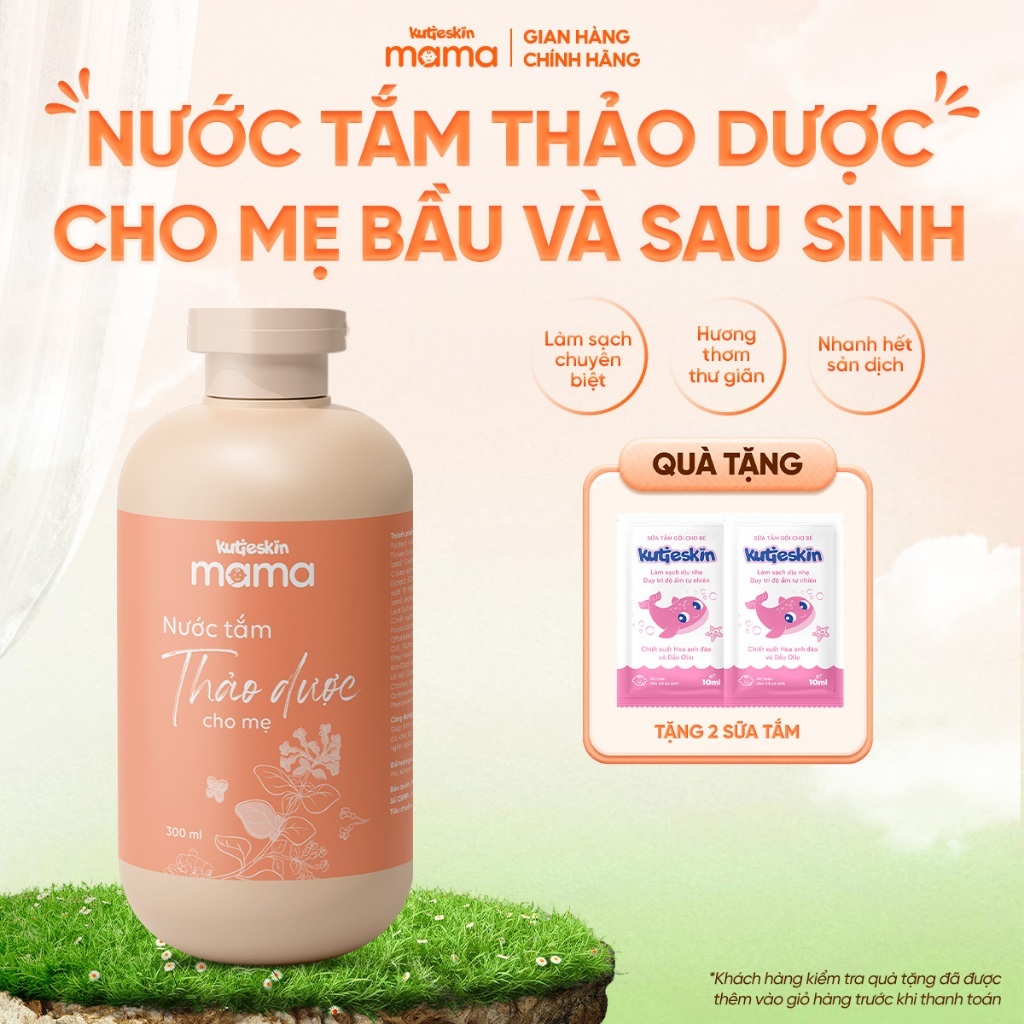 Nước Tắm Thảo Dược Cho Mẹ Bầu Và Sau Sinh Kutieskin Mama Giữ Ấm Cơ Thể, Sạch…