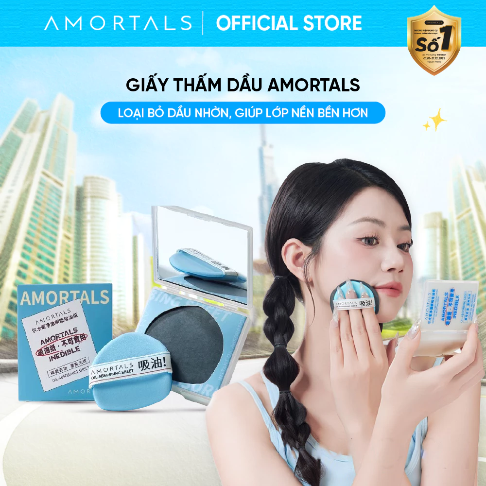 [BD] Giấy Thấm Dầu Dạng Bông Mút Amortals, Thấm Hút Dầu Thừa Nhanh Chóng, Không Lo Trôi Nền, Thiết Kế Dễ Dùng
