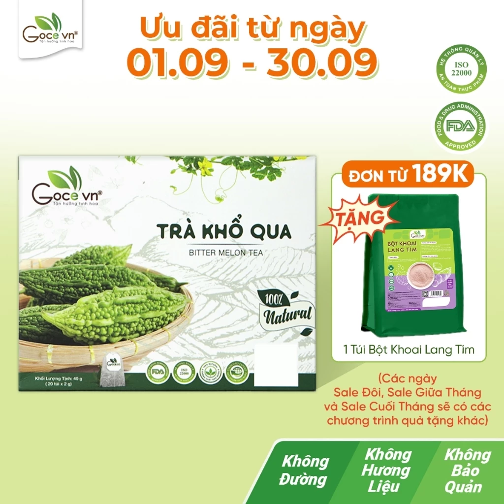 Trà khổ qua (Trà mướp đắng) túi lọc Goce - Hỗ trợ giảm đường huyết