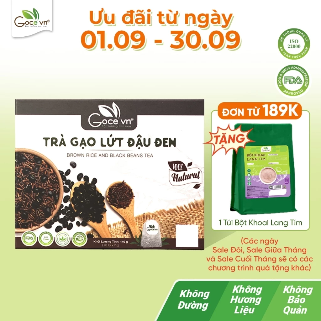 Trà gạo lứt đậu đen túi lọc Goce - Ổn định đường huyết