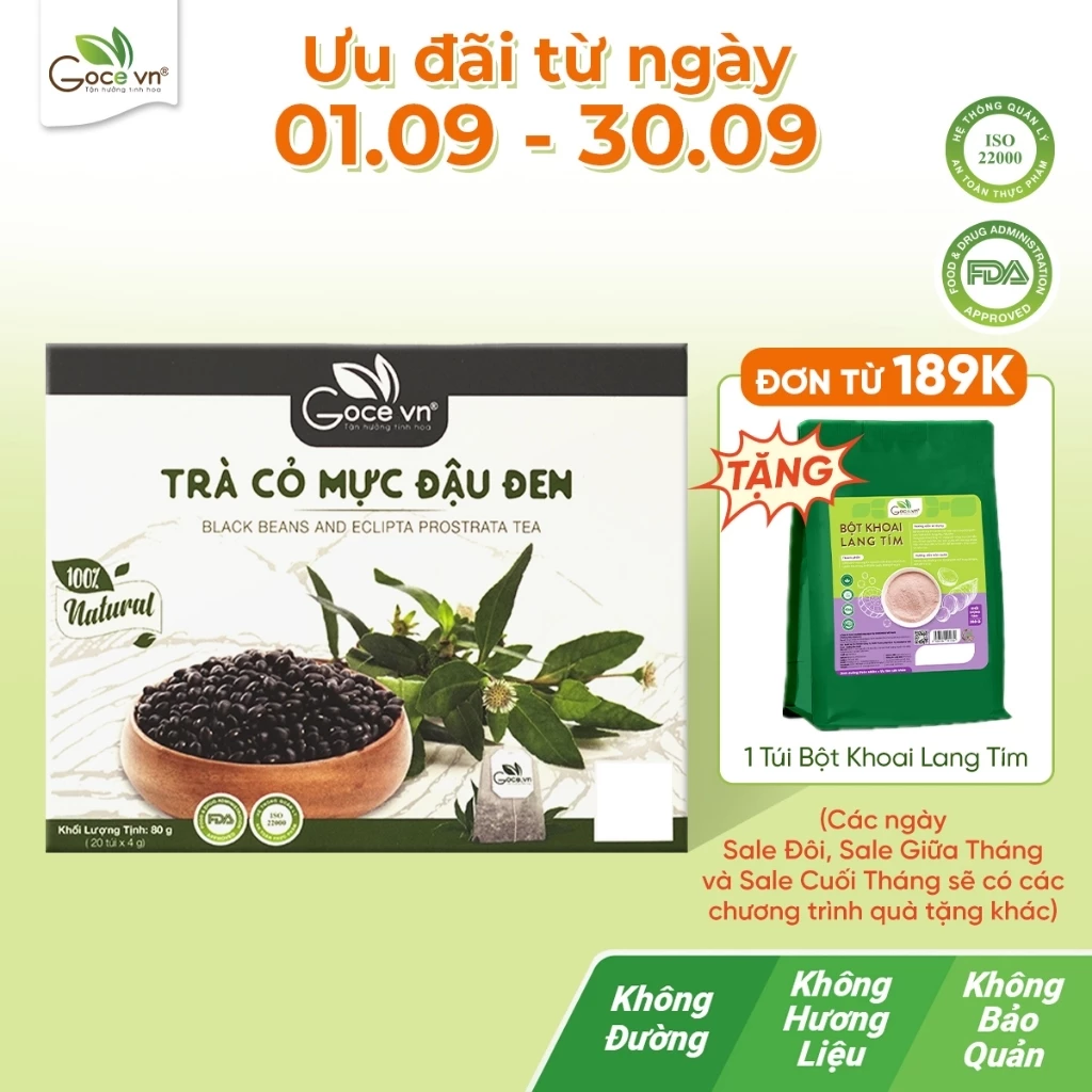 Trà cỏ mực đậu đen túi lọc Goce - Bổ thận mát gan