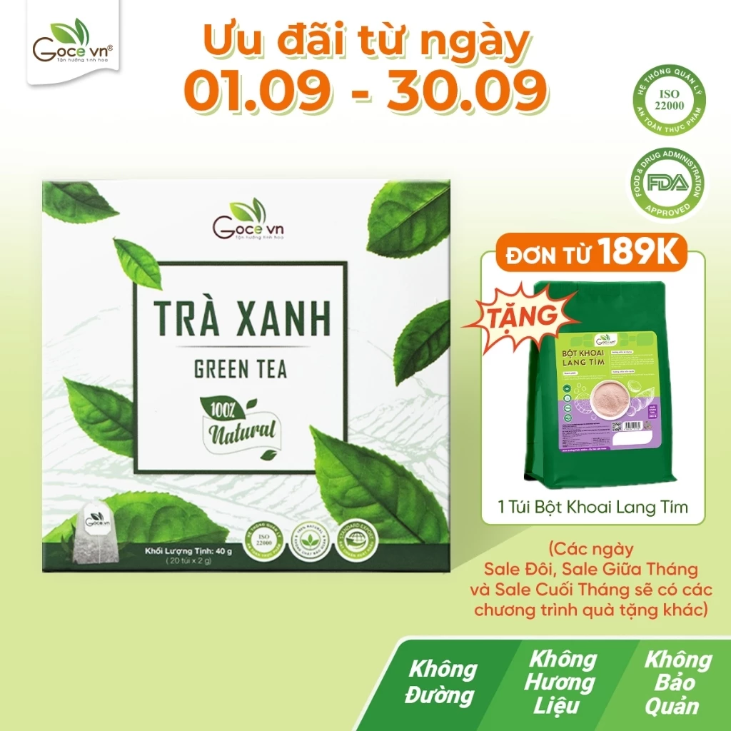 Trà xanh túi lọc Goce - Bảo vệ tim mạch, chống oxy hóa