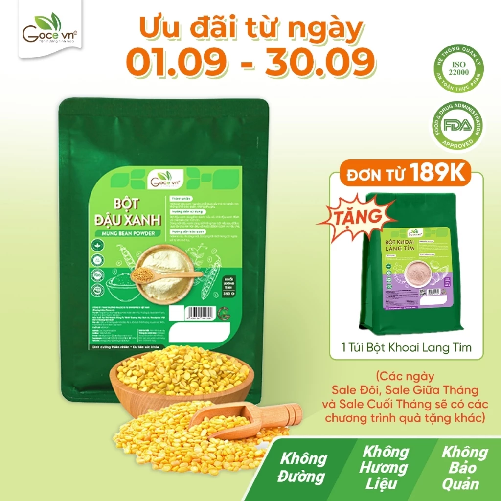 Bột đậu xanh (Đậu xanh cà vỏ) Goce - 350g