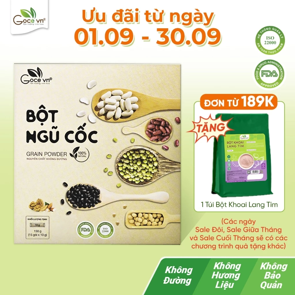 Bột ngũ cốc mix 10 loại hạt dinh dưỡng Goce - 150g (15 gói x 10g) ST