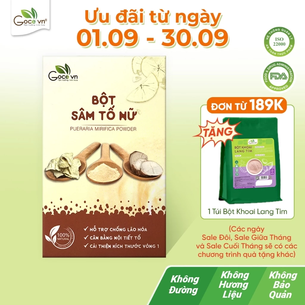 Bột sâm tố nữ nguyên chất Goce - 120g (12 gói x 10g)