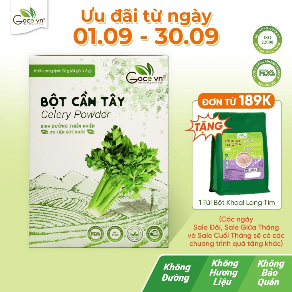Bột cần tây nguyên chất Goce – 72g (24 gói x 3g)