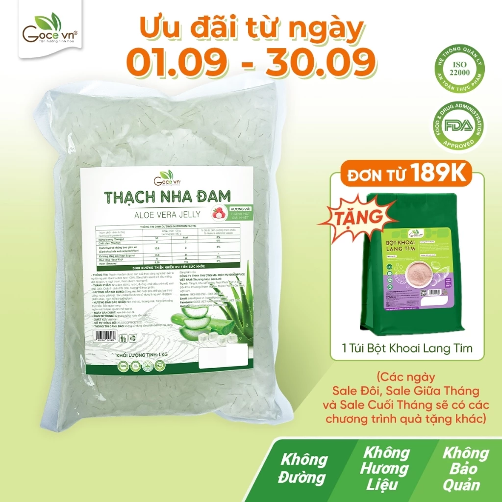 Thạch nha đam hương vải Goce - Túi 1kg