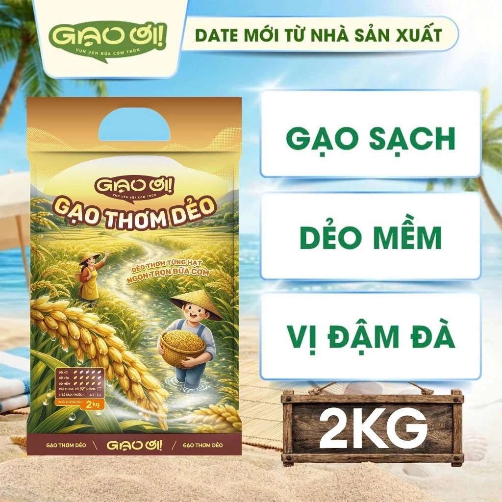 Gạo Thơm Dẻo Mềm - Chính Hãng Gạo Ơi - Túi 2kg