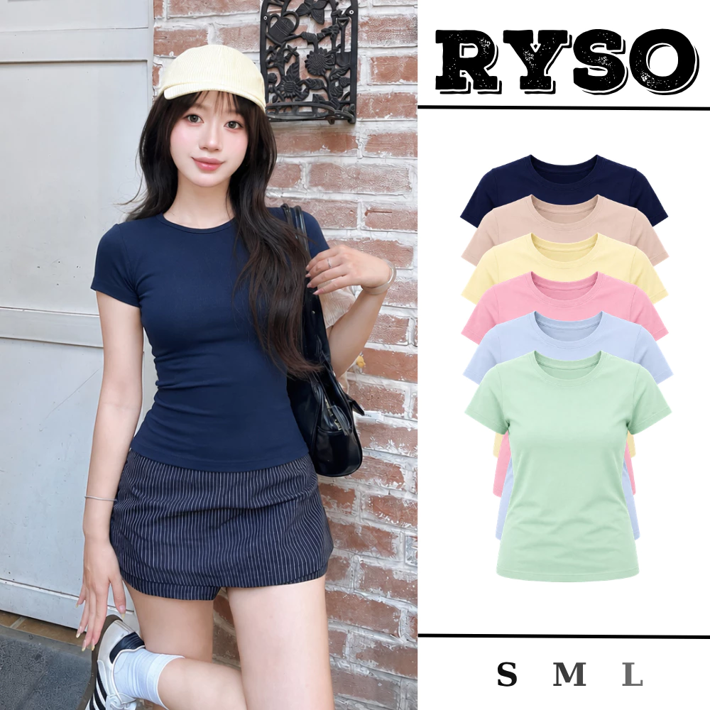 [SLIM TEE] Áo Thun Baby Tee RYSO Ôm Body Cổ Tròn Dáng Dài Chất Thun Borip Co Giãn Mềm Mát TN01