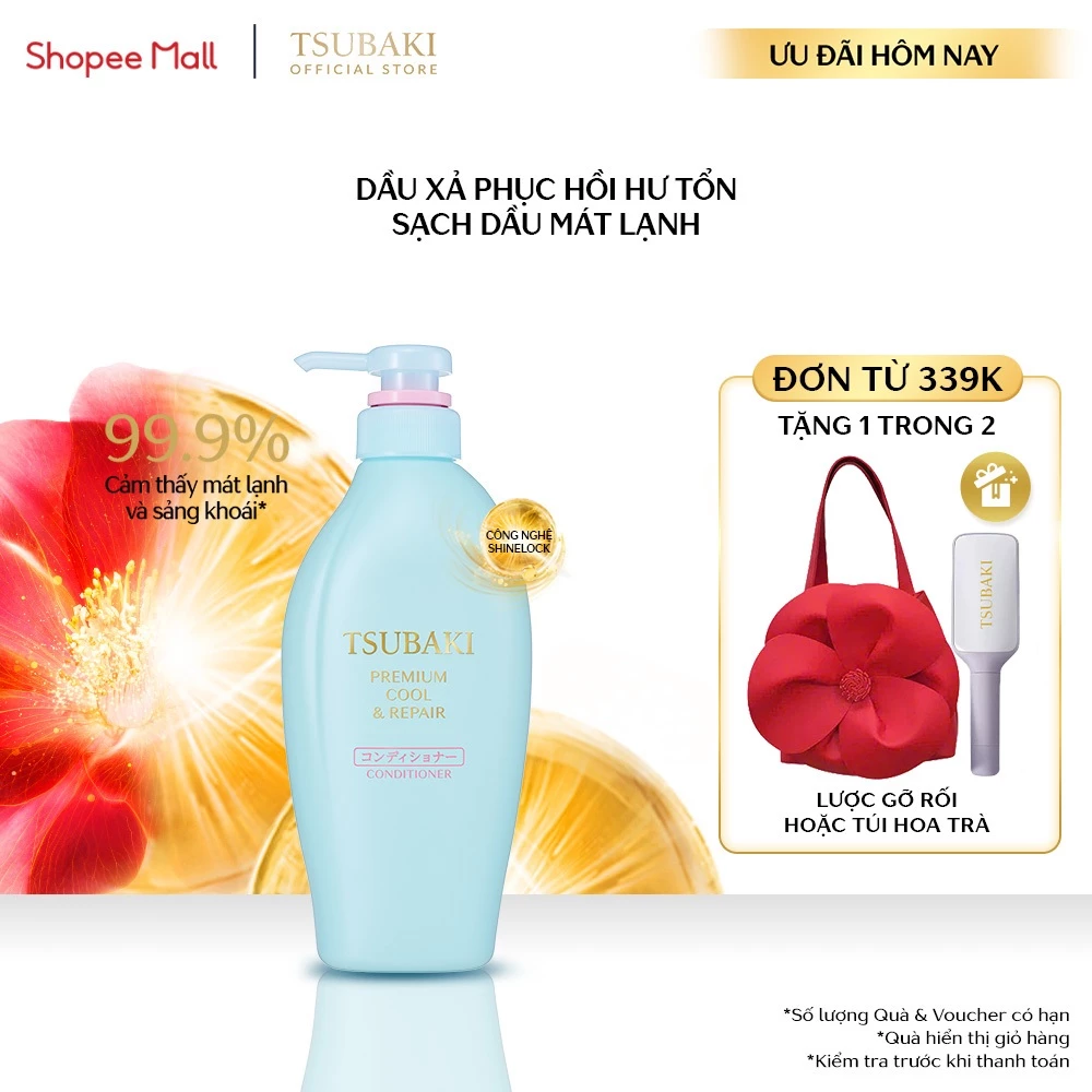 Dầu xả Phục hồi, sạch dầu & mát lạnh 450ml Tsubaki Premium Cool & Repair Conditioner F 450ml