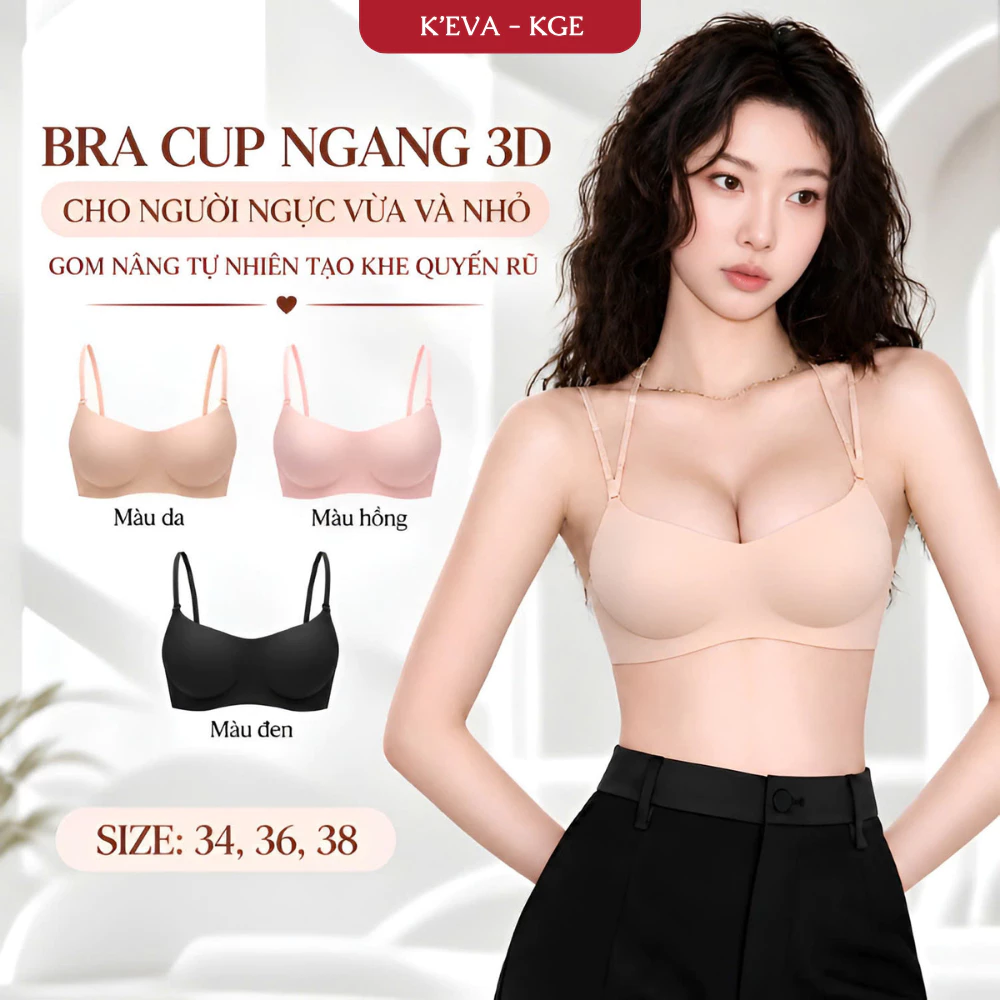 Áo Lót Nữ Cúp Ngang Cho Ngực Vừa Và Nhỏ Gom Nâng Tự Nhiên Tạo Khe Quyến Rũ Chất Su Đúc Mềm Mại 5253