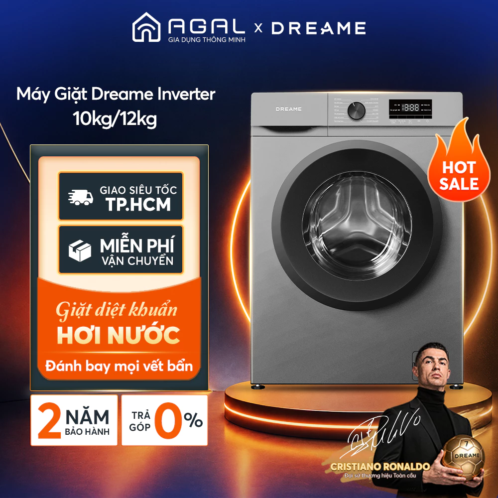 Máy Giặt Dreame Inverter 10kg/12kg DWF10L21SASE-DWF12L21SASE, Trả góp 0%, Bảo hành 2 năm